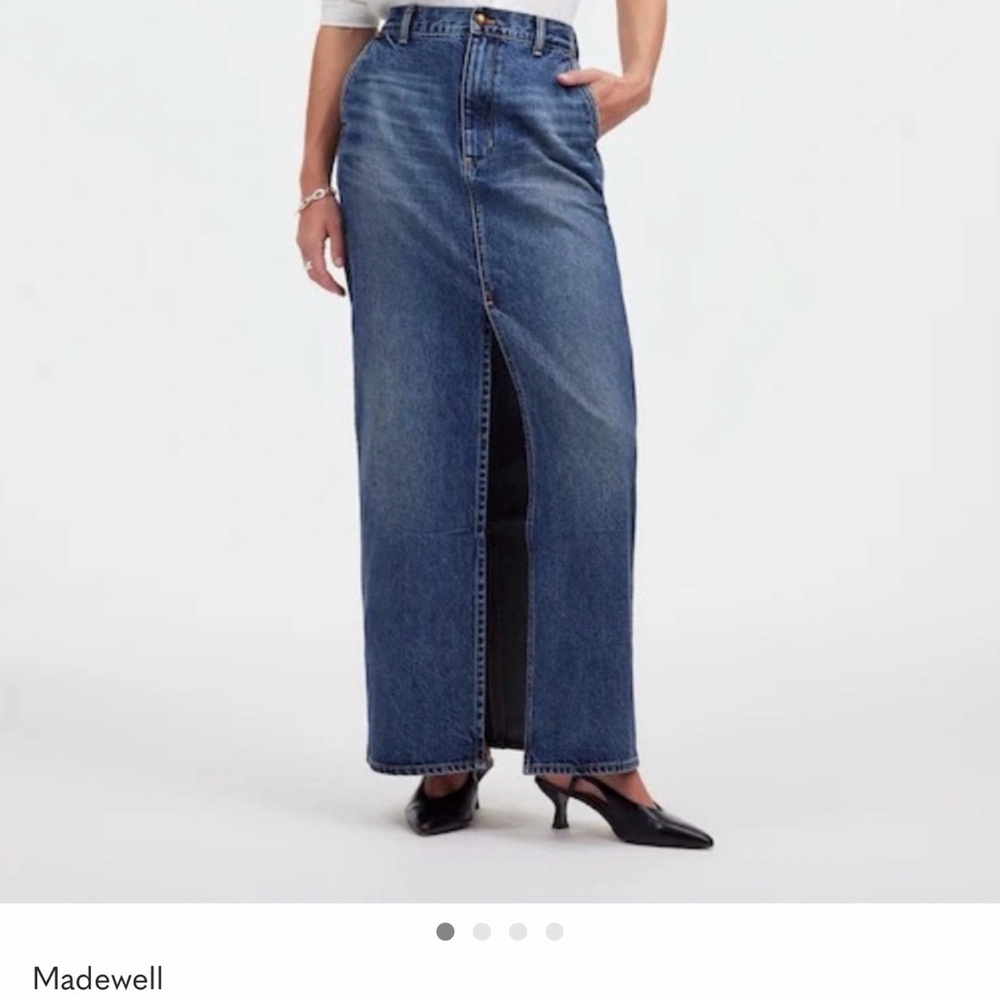 Madewell Women's Dark Blue Denim Maxi Skirt